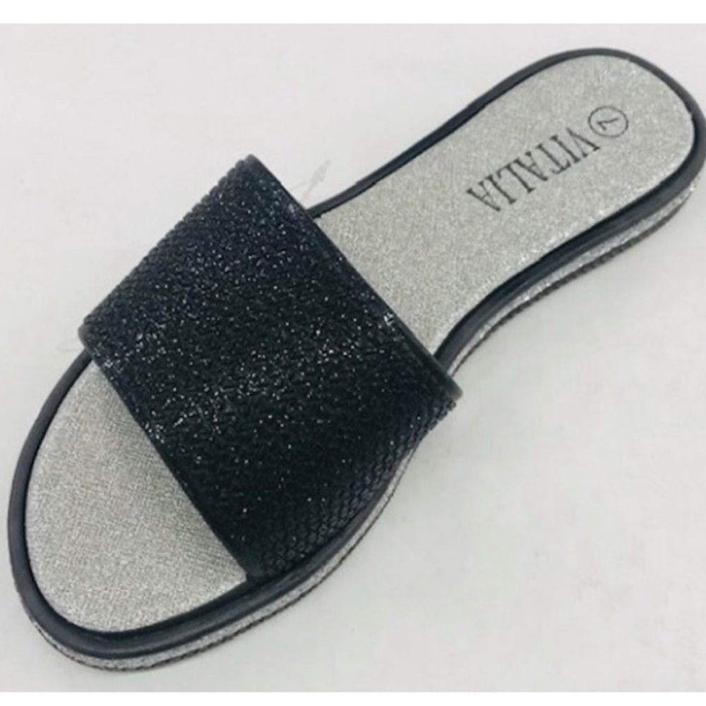#846 Black and Silver Women's Sandals
